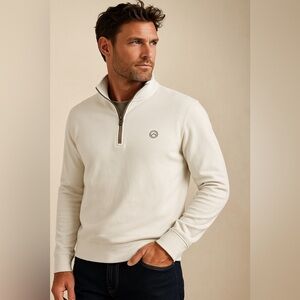 Hammer Made 1/4 Zip White Buttery Soft Sweatshirt L